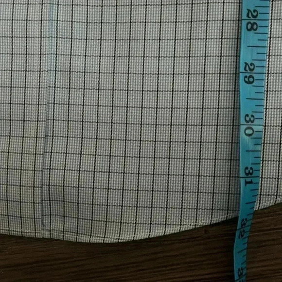[17.5-17.75]Brooks Brothers Classic Fit  Blue Check Pattern Cotton Dress Shirt - Picture 7 of 8